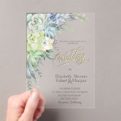 水の色の砂漠の結婚多肉類 アクリル招待状 (インサイチュ (ポータブル))