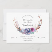 水の色の砂漠の結婚多肉類 招待状 (正面)