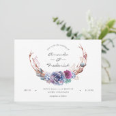 水の色の砂漠の結婚多肉類 招待状 (スタンド正面)