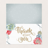 水の色の砂漠の赤い多肉植物ありがとう 名刺 (外部フラット)