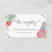 水の色の砂漠の赤い多肉類結婚のレジストリ エンクロージャーカード (正面)