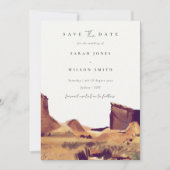 水の色の砂漠の風景の日付カードを保存 サンキューカード (正面)