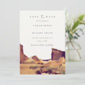 水の色の砂漠の風景の日付カードを保存 サンキューカード (スタンド正面)