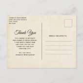 水の色の砂漠サボテンと山ありがとう ポストカード (裏面)