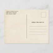 水の色の砂漠サボテンと山結婚の インビテーションポストカード (裏面)