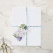 水の色の砂漠サボテン多肉有難う ギフトタグ (より糸付き)