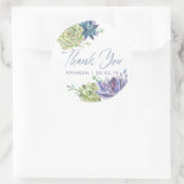 水の色の砂漠サボテン多肉有難う ラウンドシール (バッグ)