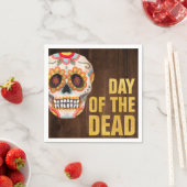 水の色の砂糖スカルの日の死んだハロウィーン スタンダードカクテルナプキン (インサイチュ)