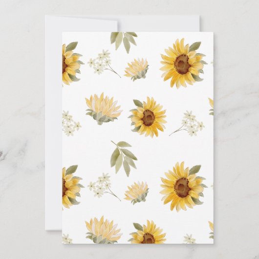 水の色の私たちの小さなひまわり第2誕生日 招待状 (裏面)