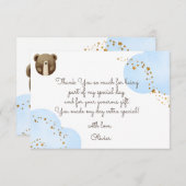 水の色の私たちの小さなクマは1つのベビーの誕生日 サンキューカード (正面/裏面)