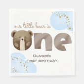 水の色の私たちの小さなクマは1つのベビーの誕生日 スタンダードランチョンナプキン (正面)