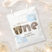 水の色の私たちの小さなクマは1つのベビーの誕生日 フェイバーバッグ (クリップ留めされた状態)