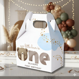 水の色の私たちの小さなクマは1つのベビーの誕生日 フェイバーボックス