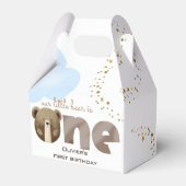 水の色の私たちの小さなクマは1つのベビーの誕生日 フェイバーボックス (裏面サイド)