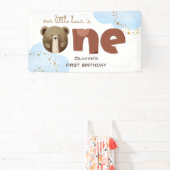 水の色の私たちの小さなクマは1つのベビーの誕生日 横断幕 (インサイチュ)