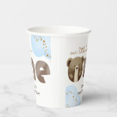 水の色の私たちの小さなクマは1つのベビーの誕生日 紙コップ (右)