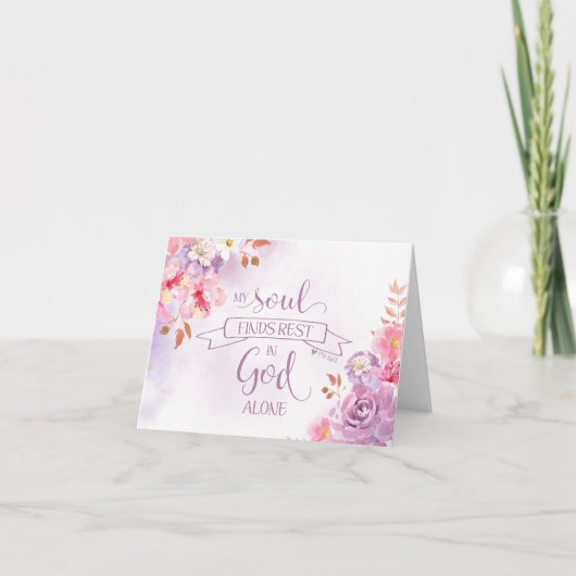 水の色の私の魂は残りを見つける, Ps 62:1 ノートカード (正面)