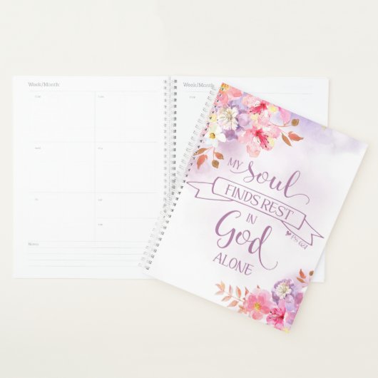 水の色の私の魂は残りを見つける， Ps 62:1 プランナー手帳 (ディスプレー)