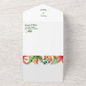 水の色の秋のアカシア葉の結婚すべて一つで オールインワン招待状 (外側)