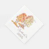 水の色の秋の公園結婚の スタンダードランチョンナプキン (角)