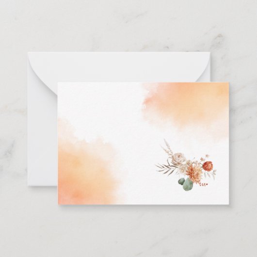 水の色の秋の愛のブライダルシャワー ノートカード (裏面)