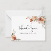 水の色の秋の愛のブライダルシャワー ノートカード (正面)