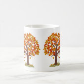 水の色の秋の木の生活はバランス引用文 コーヒーマグカップ (中央)