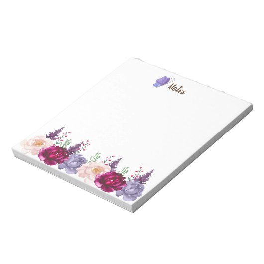 水の色の秋の開花秋カスタムメモ帳 ノートパッド (回転)