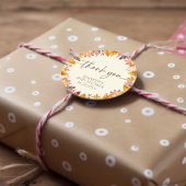 水の色の秋の養液ベビーシャワーありがとう ラウンドシール