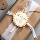 水の色の秋の養液ベビーシャワーありがとう ラウンドシール