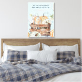 水の色の秋カボチャとJoy Bible Verse キャンバスプリント (インサイチュ (寝室))