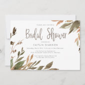 水の色の秋グリーンリーブライダルシャワー招待 招待状 (正面)