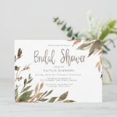 水の色の秋グリーンリーブライダルシャワー招待 招待状 (スタンド正面)