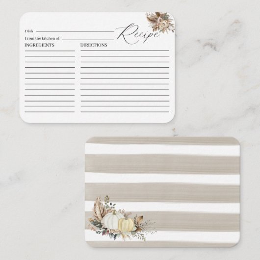 水の色の秋ラブブライダルシャワーベージュの花 エンクロージャーカード (正面/裏面)