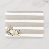 水の色の秋ラブブライダルシャワーベージュの花 エンクロージャーカード (裏面)