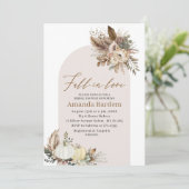 水の色の秋ラブベージフラワーカボチャのブリダ 招待状 (スタンド正面)