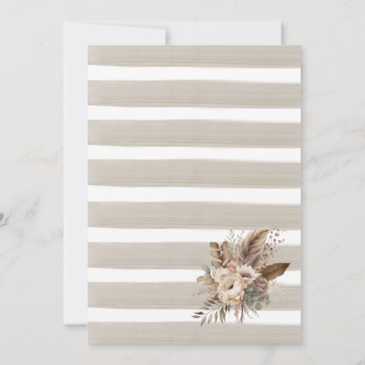 水の色の秋ラブベージフラワーカボチャのブリダ 招待状 (裏面)