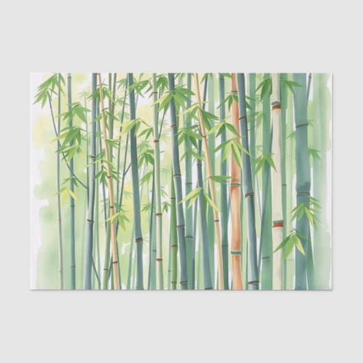 水の色の穏やかな竹林 薄葉紙 (正面)