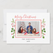 水の色の穴と緑のクリスマスの写真 案内状 (正面)