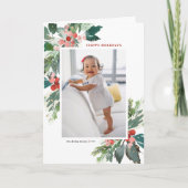 水の色の穴と金フェイク箔の写真 シーズンカード (正面)