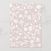 水の色の空白のフローラ結婚式の日に記入 アドバイスカード (裏面)