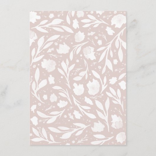 水の色の空白のフローラ結婚式の日に記入 アドバイスカード (裏面)