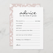 水の色の空白のフローラ結婚式の日に記入 アドバイスカード (正面/裏面)