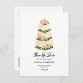 水の色の素朴階層化ケーキ日付を保存 案内ポストカード (正面/裏面)