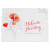 水の色の結婚オレンジ色のカップルの名前抱き枕 ラージペーパーバッグ (正面)