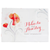 水の色の結婚オレンジ色のカップルの名前抱き枕 ラージペーパーバッグ (裏面)