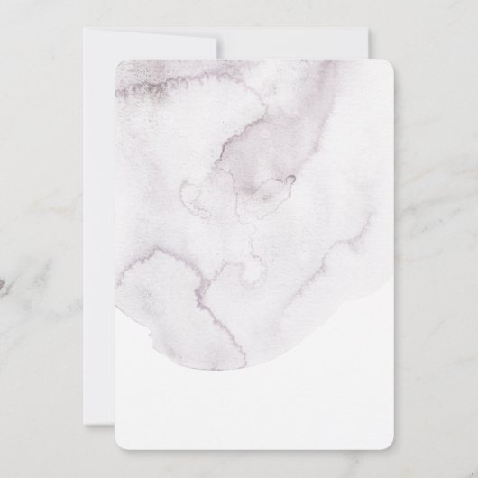 水の色の結婚埃。ラベエレガントンシンプルダー 招待状 (裏面)