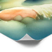 水の色の絵を描かわいいチビ(小さくかわいく書いた感じ)クリーチャーIII ポスター (角)