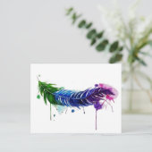 水の色の絵を描フェザー ポストカード (スタンド正面)