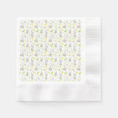 水の色の絵を描フロッピーイースターバニー 縁ありカクテルナプキン (正面)